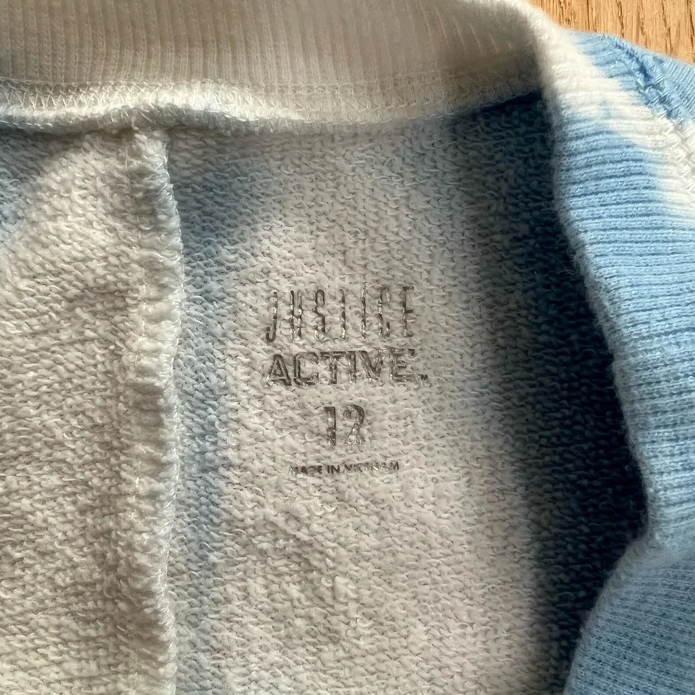 Justice oversized blue tie dye sweatshirt (size 12)